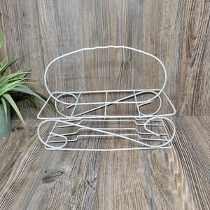 Vintage MCM Tumbler Carrier White Wire Cocktail Drinking Glass Caddy